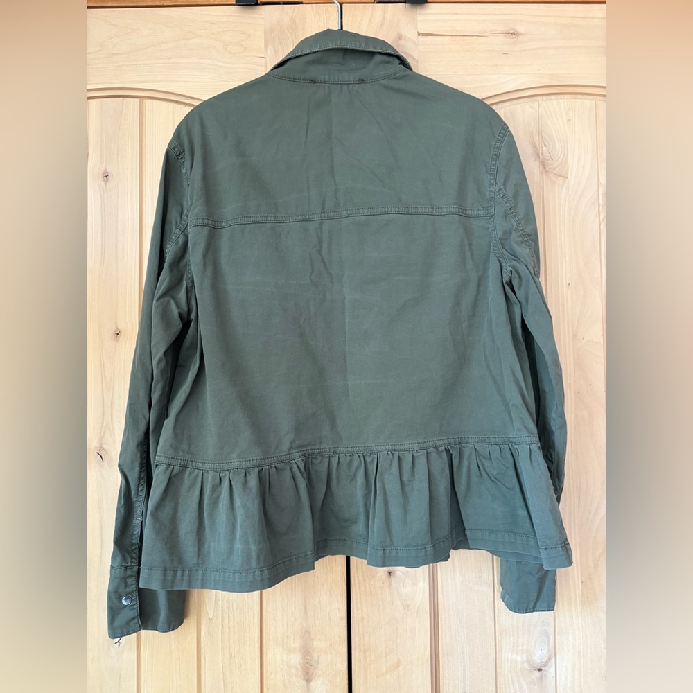 Mango LOVE Patch Olive Green Jacket - image 3